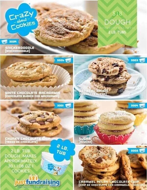 $16 Gourmet Cookie Dough Fundraising Program