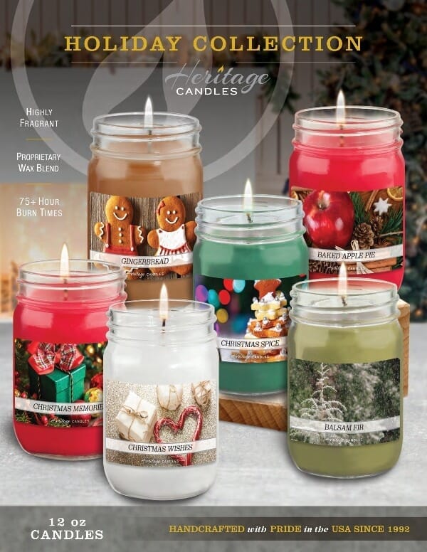 Holiday scented shop candles