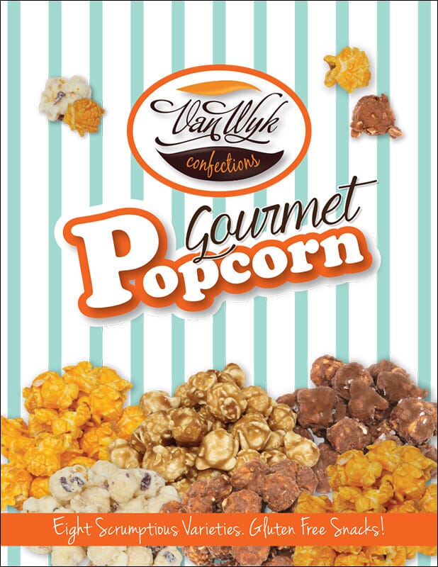 Gourmet Popcorn - With 3 Fudge Flavors