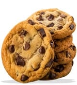 stack of cookies with m&m's